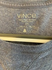 Vince Men’s XXL Blue Heather Long Sleeve Crew Neck Pima Cotton T-Shirt
