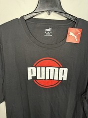 NEW WITH TAGS MEN’S PUMA BLACK T-SHIRT SIZE 4XL WHITE/RED LOGO