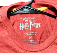 Men’s Red, Distressed Look Logo, Gryffindor Quidditch T-Shirt in Size Medium