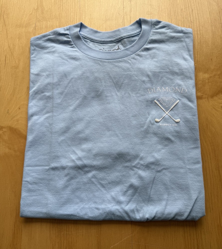 Diamond Supply Co Golf Classic Tee Light Blue Embroidered Men’s Large Skate