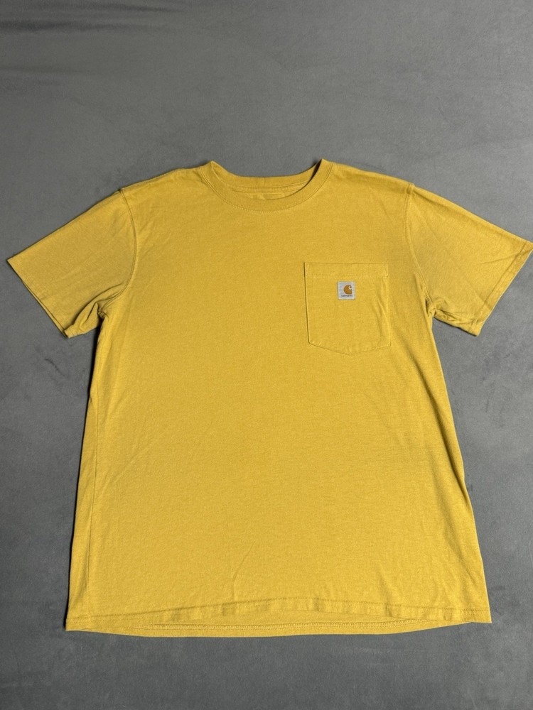 Carhartt Short-Sleeve Pocket Tee In Yellow Size Large Relaxed Fit