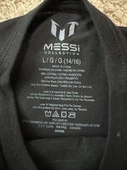 Messi Collection Black Short Sleeve Shirt Size L (14-16) New with Tags