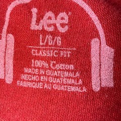 Lee Jeans Company Mens Red Tiger Graphic T-Shirt Classic Fit Large 100% Cotton