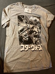 Star Wars Darth Vader’s Tie Fighter Manga Comic Style Medium Grey T-Shirt