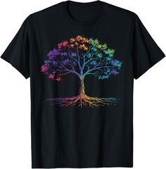 Gay Pride Month Tree LGBTQ Ally Rainbow Lesbian Men Women T-Shirt