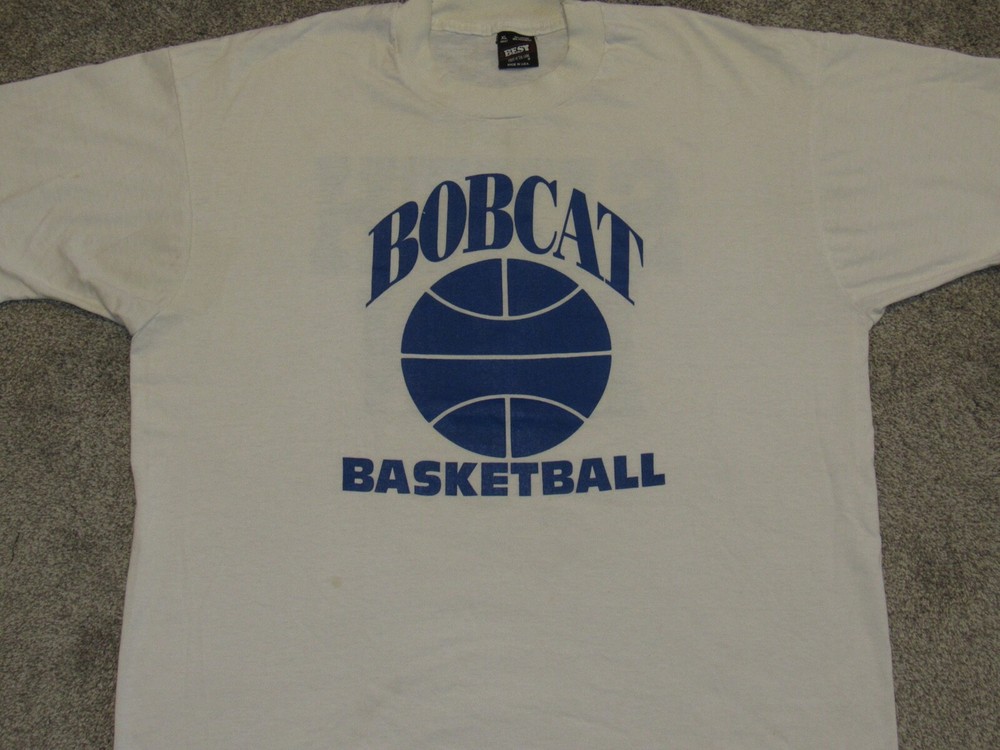 Vtg 90s BOBCAT BASKETBALL Sixth Man T-SHIRT Mens XL University Sports Team 1990s