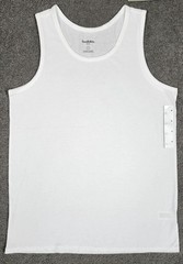 Men’s Sleeveless Tanks T Shirts M White 4 PACK Goodfellow Round Neck Stretch
