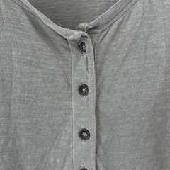 Pact Organic Cotton Henley T Shirt Womens Size L Green Gray Sustainable