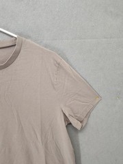 Asos Men Shirt Medium Beige 100% Cotton Short Sleeve Crew Neck Regular Fit Tee