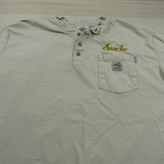 Carhartt Shirt Mens 2XL XXL Beige Henley FR Flame Fire Resistant Workwear A2