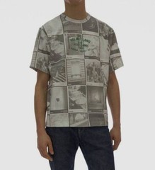 $186 Helmut Lang Men’s Cotton White Graphic Crewneck T-Shirt Size XS