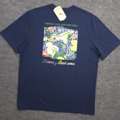 Tommy Bahama T Shirt Mens M Navy Tequila Lime Cocktails Graphic Short Sleeve NEW