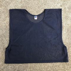Vintage Russell Athletic Cropped Tank Top Adult XL Navy Mesh Vest Made in USA