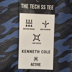 Kenneth Cole Men’s Active Tech Shirt S/S Stretch Breathable Soft Navy Camo