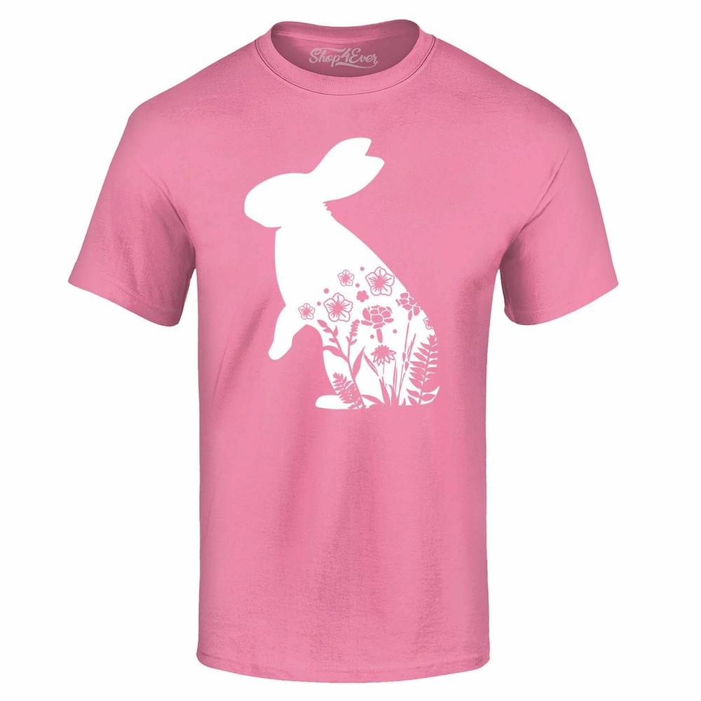 Easter Bunny Spring Flowers T-shirt Fun Cute Easter Rabbit Shirts