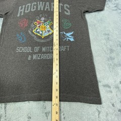 Harry Potter Hogwarts Shirt Small Gray School Of Witch Graphic Tee Wizarding