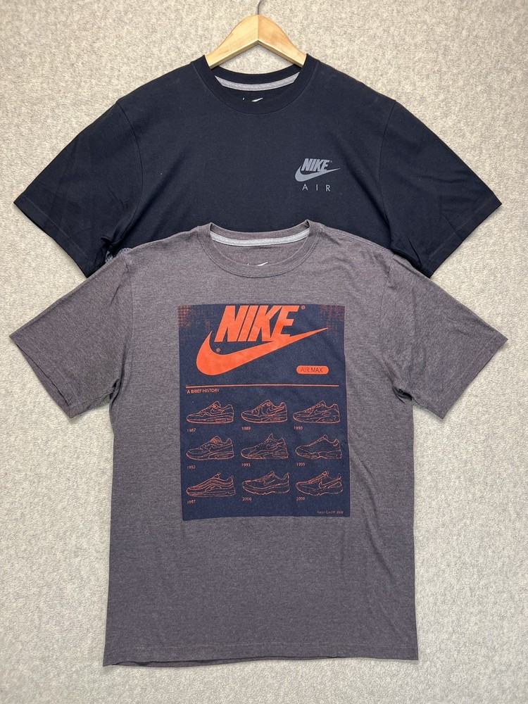 Nike T Shirt Bundle Mens Large Air Max Graphic Black Gray Lot 2 Streetwear