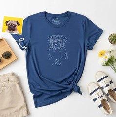 Custom Pet Portrait Comfort Tee Personalized Dog Cat Photo Shirt