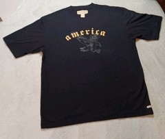 Perry Ellis America Men’s Size Large Graphic T-shirt Black 100% Cotton