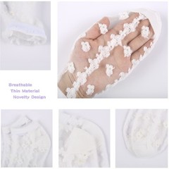 Sheer Ankle Socks for Women Girls White Lace Mesh Ankle Socks Nylon Thin Flor…