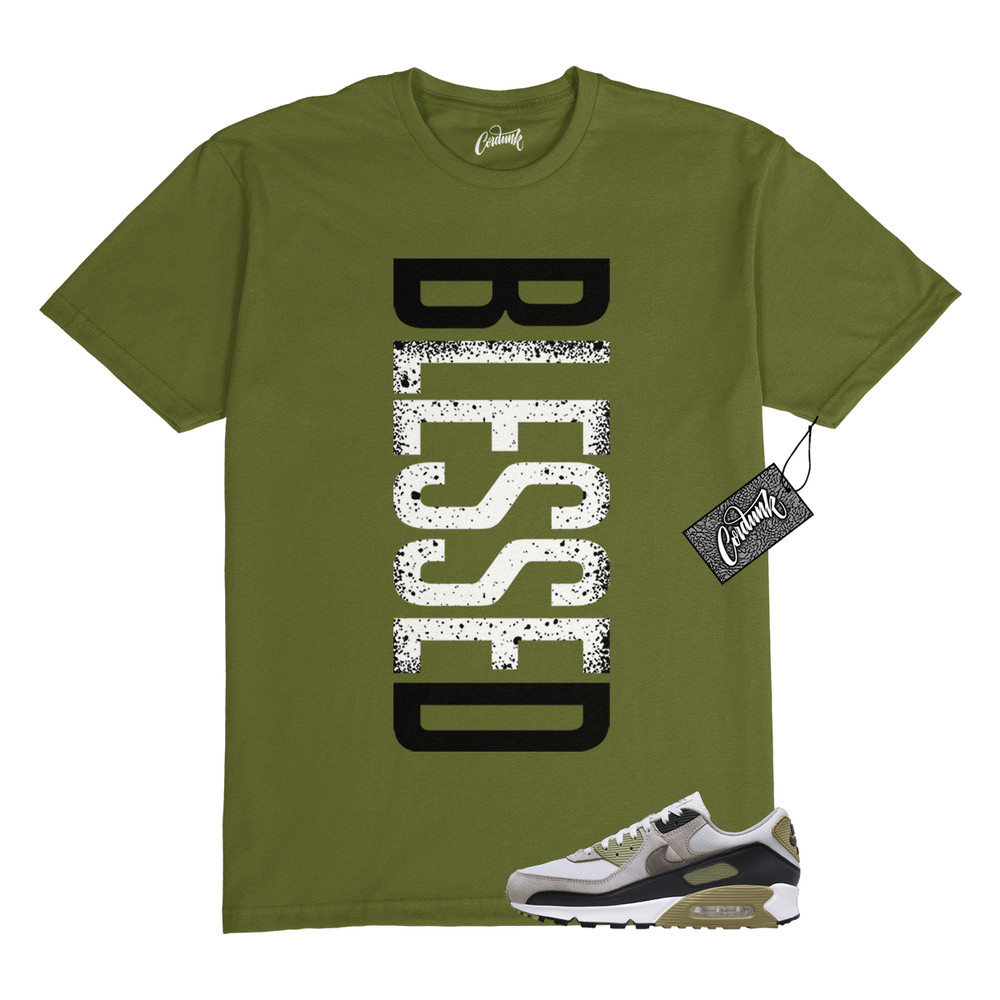 Air Max 90 Light Bone Neutral Olive College Grey Stone T Shirt to Match VERTBLS