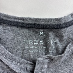 Free Fly Mens Medium Heather Grey Bamboo Blend Henley T-Shirt Size
