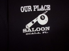 Ocala Fl black graphic OUR PLACE SALOON L t shirt