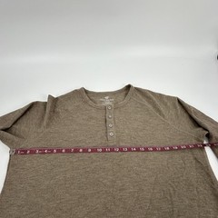 Mack Weldon Henley Shirt Men’s XL Brown Waffle Knit Long Sleeve