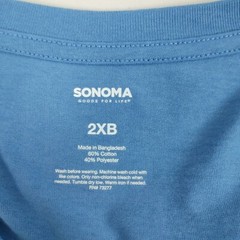 Mens Sonoma GFL 2XB Big & Tall Short Sleeve T-shirt, Blue, Cotton/Poly Blend