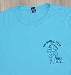 Washington Tuna Classic Print T-Shirt Mens Sz Large, Turquoise, Mission Outdoors