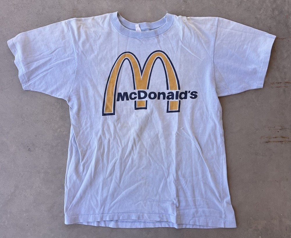 Vintage McDonald’s Shirt Large 60s 70s Big Mac Jingle Promo Song Mcds Burger