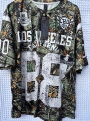 ROMWE T-Shirt Street Life Men’s L 88 Number Branches Camo Short Sleeve Sport NWT