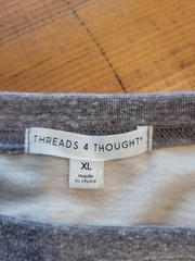 Threads 4 Thought Gray Ivory Off White Long Sleeve Baseball T Shirt Size XL Mens