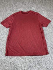 Tommy Bahama Soft Knit T Shirt Poly Blend Suede Plush Tee Size Small Red
