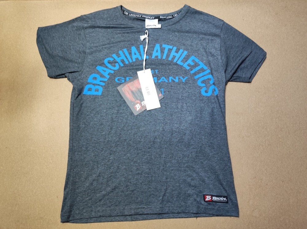 Brachial Athletic T-Shirt Mens Size S Gray Small Germany Short Sleeve