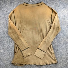 The Great China Wall Henley Shirt Sz XXL Tan Long Sleeve Cotton USA