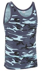Army Vest Military Combat US Sleeveless Fancy Dress Tank Top Midnight Blue Camo