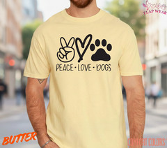 Unisex Peace Love Dogs Printed T SHIRT,T shirt women,T shirt men,T shirt vintage