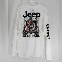 Jedco Mens 2XL Jeep Shirt White Long Sleeve American Flag 4×4 Offroad USA-1 NWT