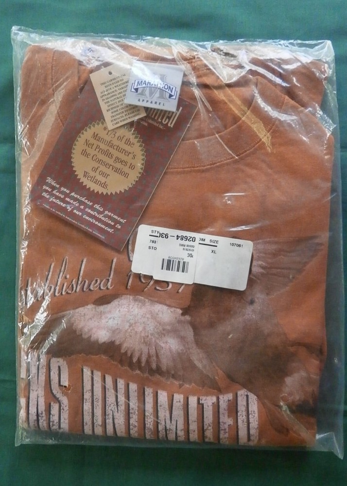 Vintage 90’s Men’s Ducks Unlimited T-Shirt Tee Marathon XL NEW Brown Tags attach