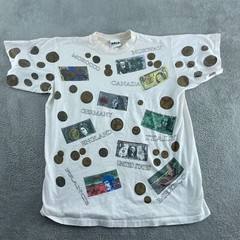 Vintage HRLA Los Angeles Currency & Coins Graphic T-Shirt One Size 5095