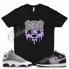 DRIPPY T Shirt for J1 1 Mid SE GS Houndstooth Lilac Silver Plaid Violet 13