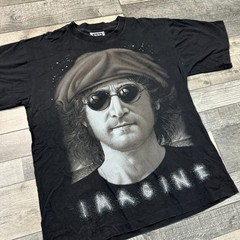 John Lennon Imagine T-shirt The Roxx Single Stitch 90s Black Mens Large