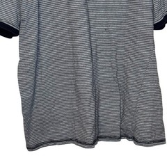 Mecca Men’s Shirt Y2K Vintage Streetwear Striped Ringer Zipper Pocket Black 2XL