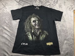 NWT Beetlejuice Michael Keaton Short Sleeve Cotton Black T-Shirt Adult Medium