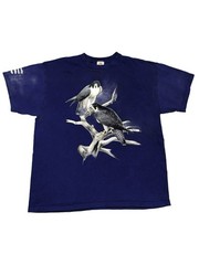 Vintage Roger Tory Peterson Bird T Shirt XL Blue Fruit Of The Loom Heavy Hawk