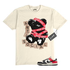 Dunk Bright Crimson Black Toe Pale Ivory Low T Shirt to Match ANTI