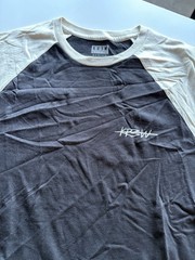 KR3W Premium Black White Colorblock Logo T-Shirt Medium Crew Neck Cotton Jersey
