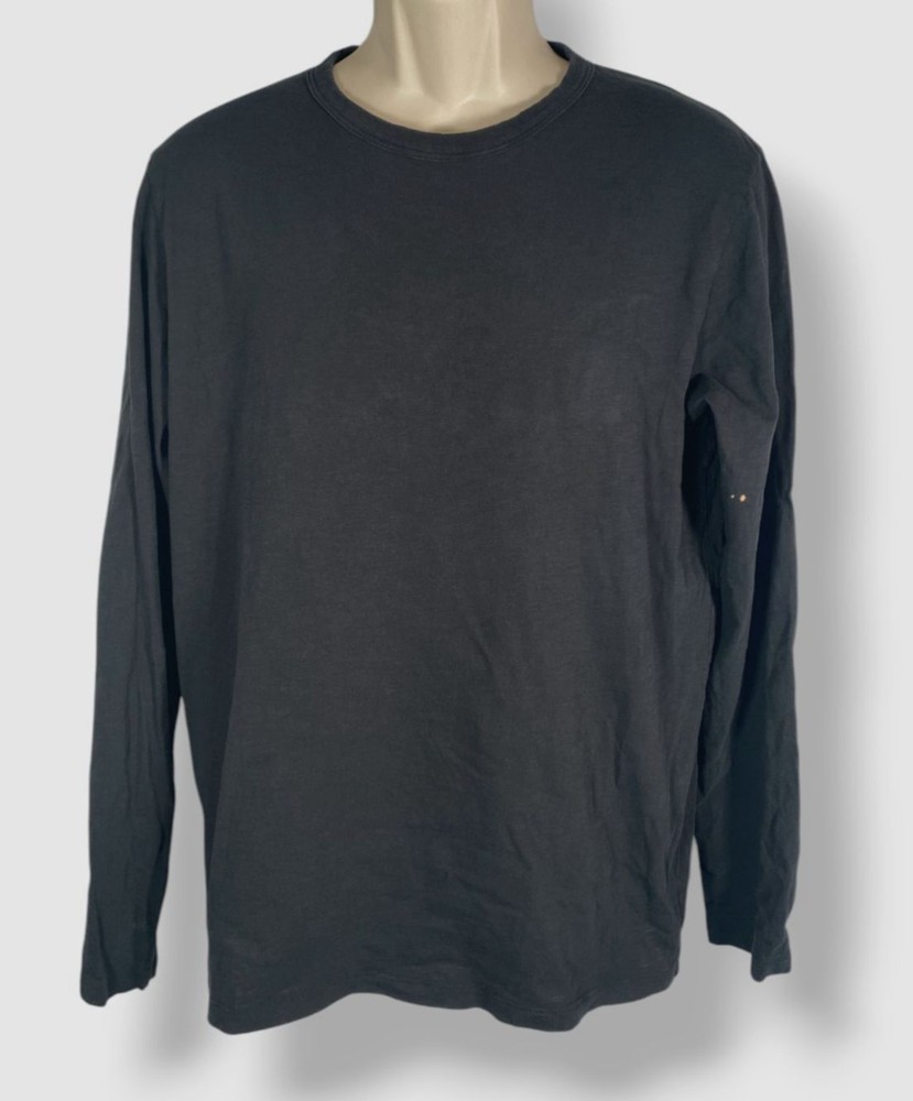 Theory Men’s Black Cosmos Essential Long-Sleeve T-Shirt Tee Size M