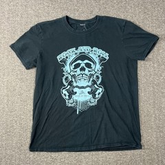 Rock and Roll Hall of Fame Graphic Tee Mens Medium Black Skull Guitar 2015